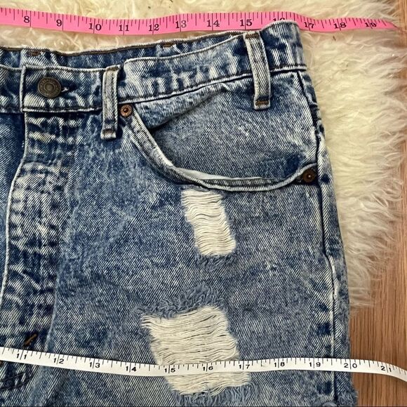 Vintage 80’s Levi’s Vintage Orange Tab Acid Wash Cut Off Jeans 34 - Picture 6 of 8